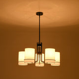 Lustre Salon Cylindre en Tissu