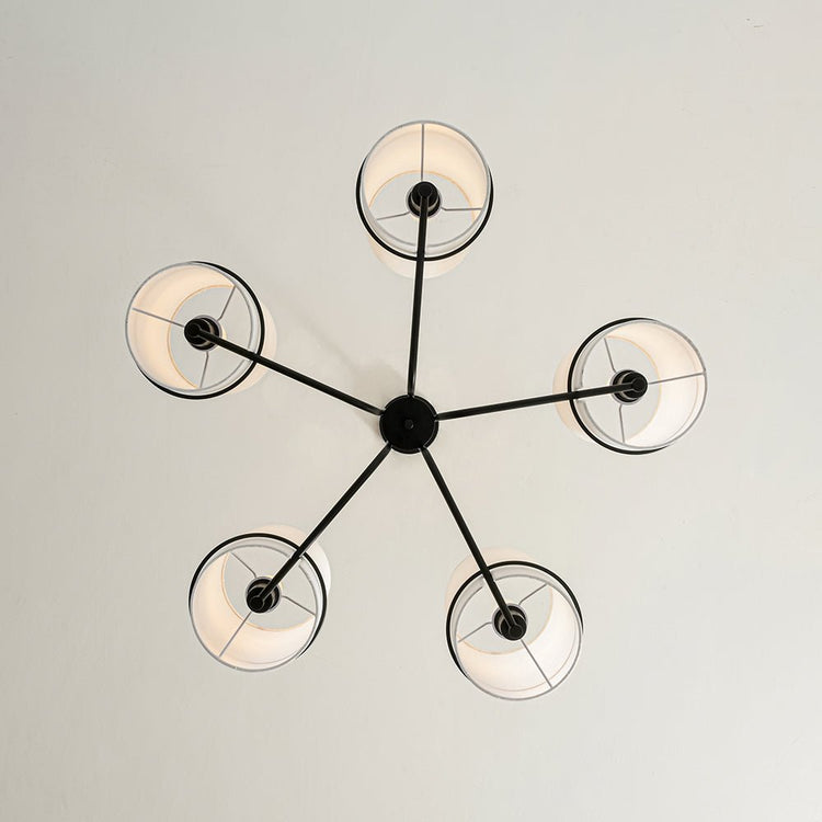 Lustre Salon Cylindre en Tissu