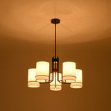 Lustre Salon Cylindre en Tissu