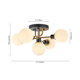 Lustre Salon Boule 5 Lumières en Verre Ø54 cm
