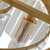 Lustre Salon Rond en Cristal Doré