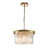 Lustre Salon Rond en Cristal Doré