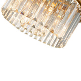 Lustre Salon Rond en Cristal Doré
