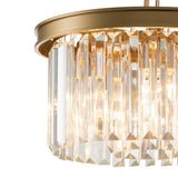 Lustre Salon Rond en Cristal Doré