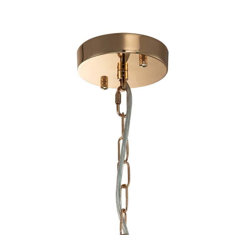 Lustre Salon Rond en Cristal Doré