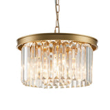 Lustre Salon Rond en Cristal Doré