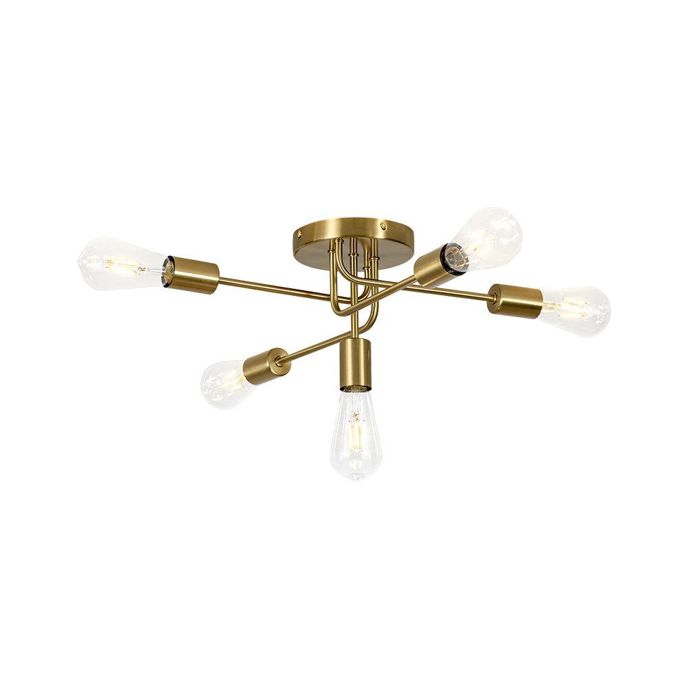 Lustre 5 Lumières Spirale Sputnik Plafonnier Semi-Encastré