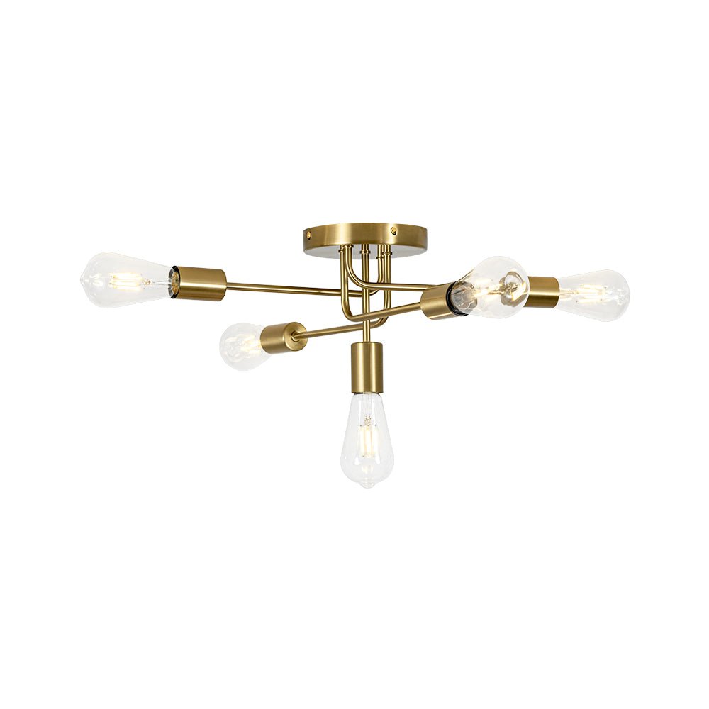 Lustre 5 Lumières Spirale Sputnik Plafonnier Semi-Encastré