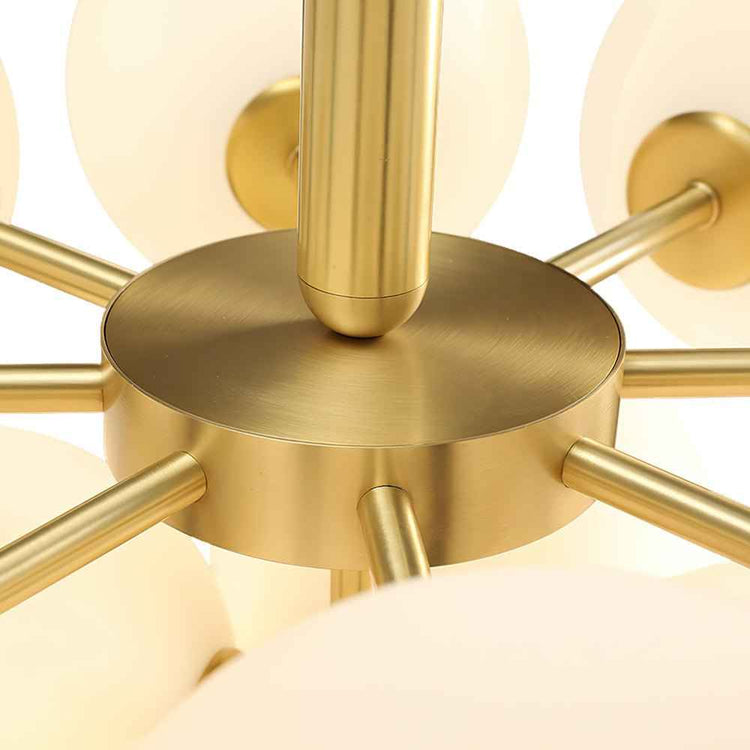 Platine ronde en métal laiton, tiges dorées et fixation au plafond pour suspension
