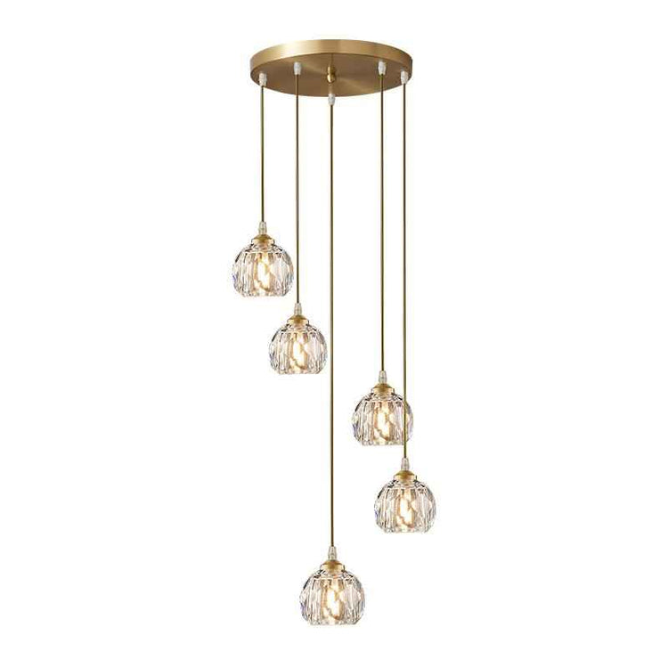 Suspension Luminaire 5/9 Lumières Dôme Escalier Spirale Grappe pour Salle à Manger
