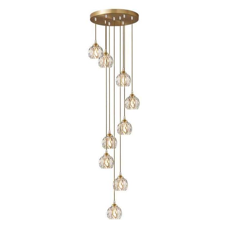 Suspension Luminaire 5/9 Lumières Dôme Escalier Spirale Grappe pour Salle à Manger