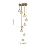 Suspension Luminaire 5/9 Lumières Dôme Escalier Spirale Grappe pour Salle à Manger