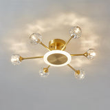 Plafonnier Salon 6 Lumières en Cristal