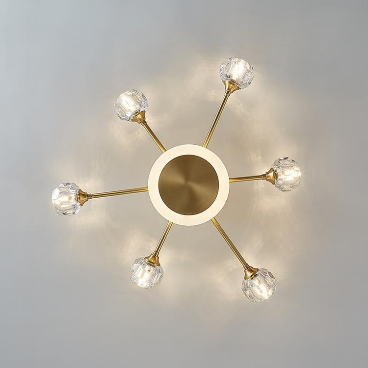 Plafonnier Salon 6 Lumières en Cristal