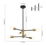 Lustre Design 6 Lumières Minimaliste Sputnik