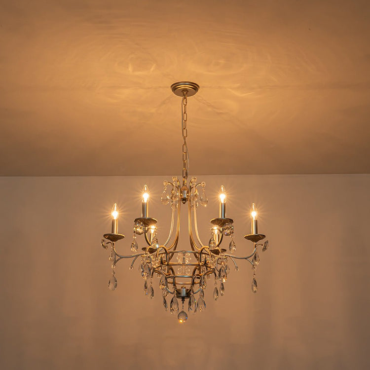 Lustre Salle à Manger 6 Lumières en Cristal