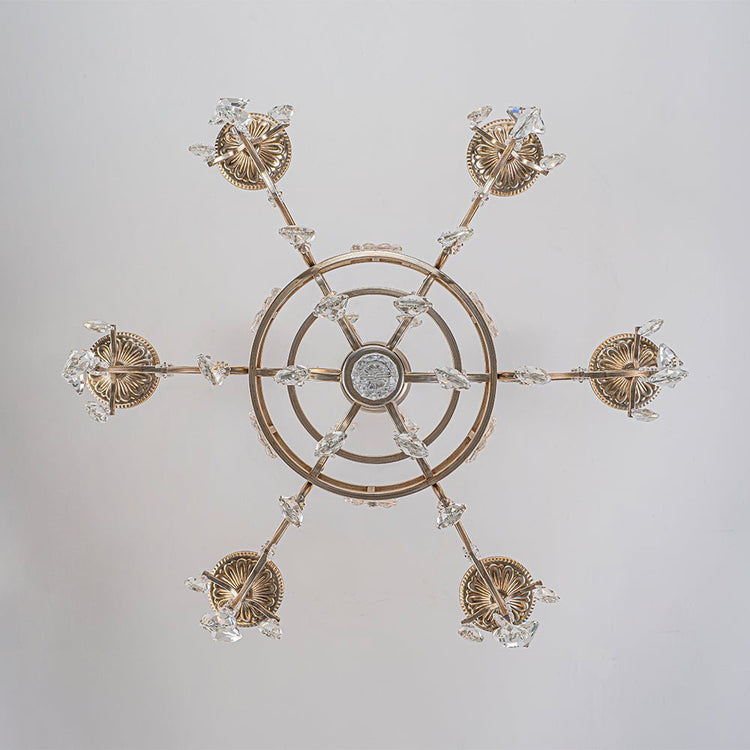 Lustre Salle à Manger 6 Lumières en Cristal