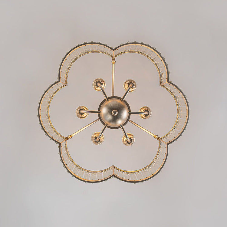 Lustre Salle à Manger Fleur en Cristal