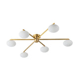 Lustre Salon Branche 6 Lumières en Verre