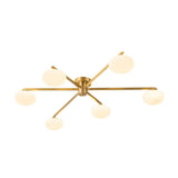 Lustre Salon Branche 6 Lumières en Verre