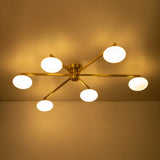 Lustre Salon Branche 6 Lumières en Verre