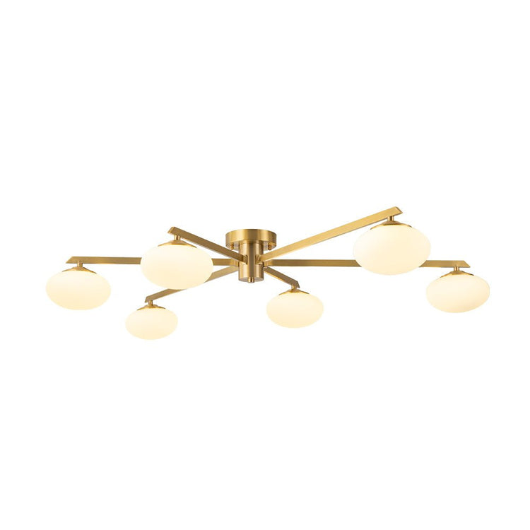 Lustre Salon Branche 6 Lumières en Verre