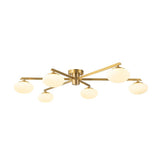 Lustre Salon Branche 6 Lumières en Verre