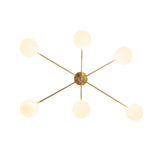 Lustre Salon Branche 6 Lumières en Verre