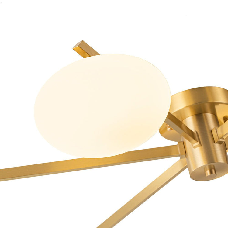 Lustre Salon Branche 6 Lumières en Verre