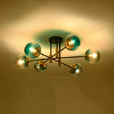 Lustre Salle à Manger Boule 6 Lumières en Verre Ø104 cm