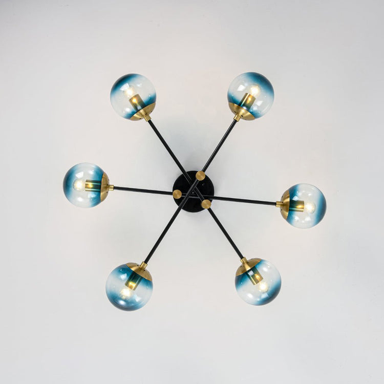 Lustre Salle à Manger Boule 6 Lumières en Verre Ø104 cm