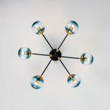 Lustre Salle à Manger Boule 6 Lumières en Verre Ø104 cm