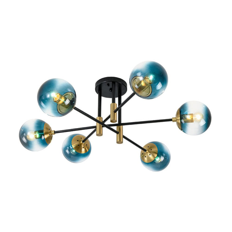 Lustre Salle à Manger Boule 6 Lumières en Verre Ø104 cm