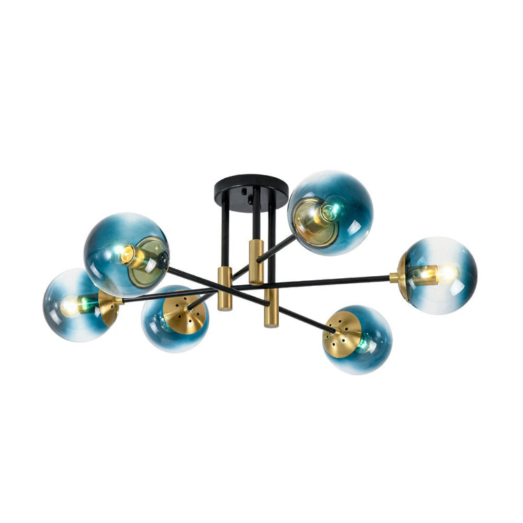 Lustre Salle à Manger Boule 6 Lumières en Verre Ø104 cm