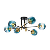 Lustre Salle à Manger Boule 6 Lumières en Verre Ø104 cm