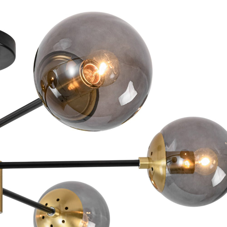 Lustre Salle à Manger Boule 6 Lumières en Verre Ø104 cm