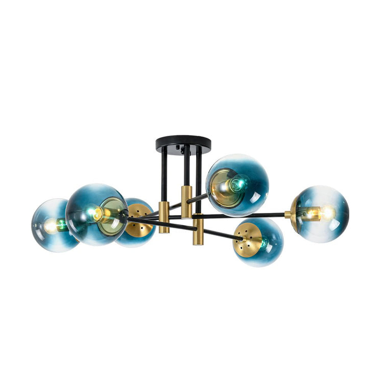 Lustre Salle à Manger Boule 6 Lumières en Verre Ø104 cm