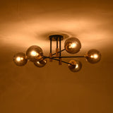 Lustre Salle à Manger Boule 6 Lumières en Verre Ø104 cm