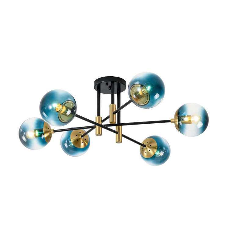 Lustre Salle à Manger Boule 6 Lumières en Verre Ø104 cm