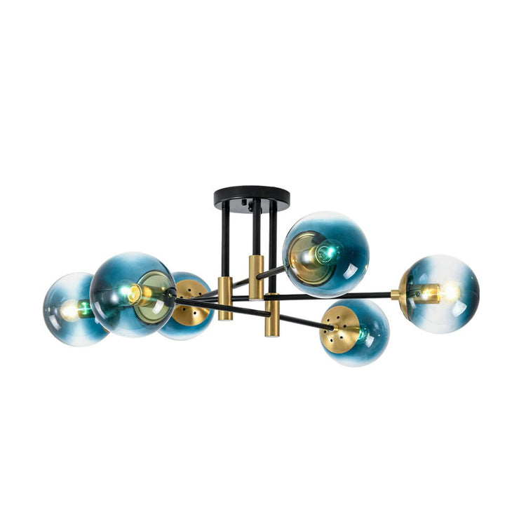 Lustre Salle à Manger Boule 6 Lumières en Verre Ø104 cm