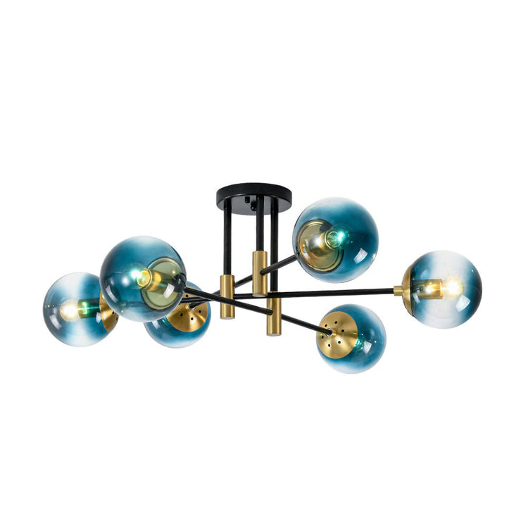Lustre Salle à Manger Boule 6 Lumières en Verre Ø104 cm