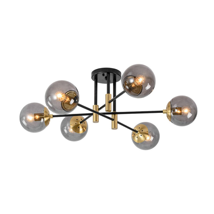 Lustre Salle à Manger Boule 6 Lumières en Verre Ø104 cm