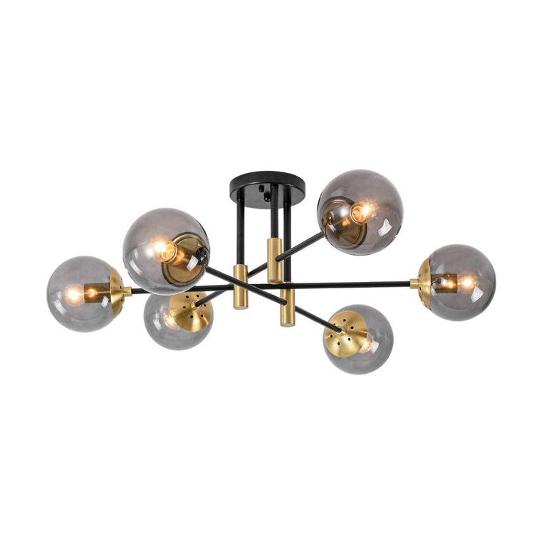 Lustre Salle à Manger Boule 6 Lumières en Verre Ø104 cm