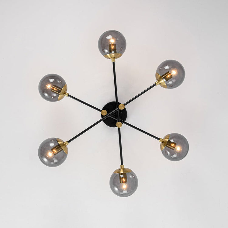 Lustre Salle à Manger Boule 6 Lumières en Verre Ø104 cm