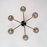 Lustre Salle à Manger Boule 6 Lumières en Verre Ø104 cm