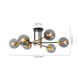 Lustre Salle à Manger Boule 6 Lumières en Verre Ø104 cm