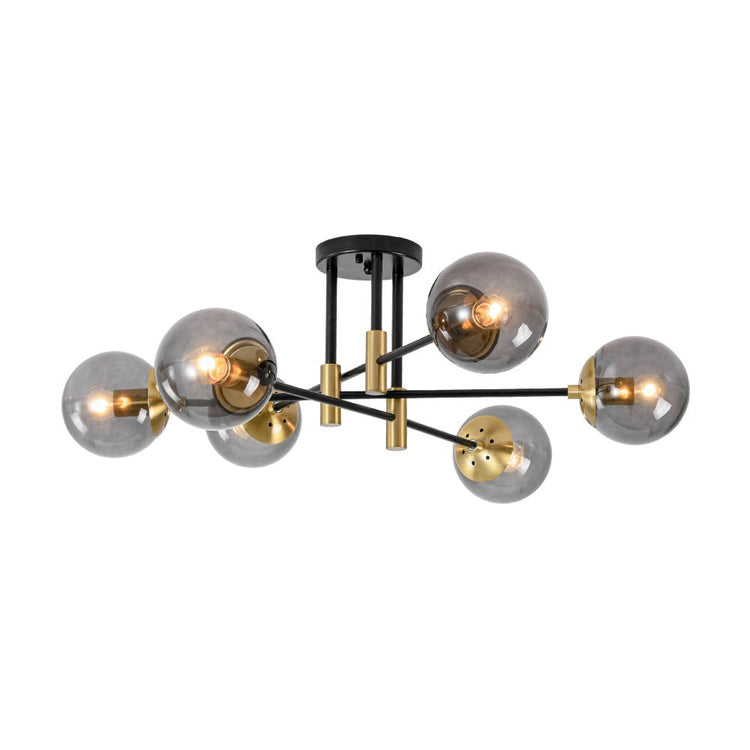 Lustre Salle à Manger Boule 6 Lumières en Verre Ø104 cm