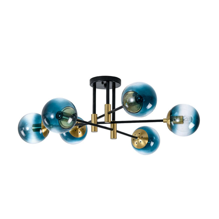 Lustre Salle à Manger Boule 6 Lumières en Verre Ø104 cm