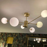 Plafonnier Verre 6 Lumières Globe pour Salon
