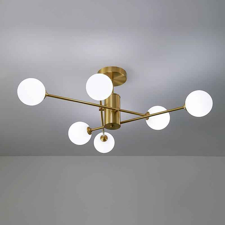 Plafonnier Verre 6 Lumières Globe pour Salon
